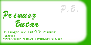 primusz butar business card